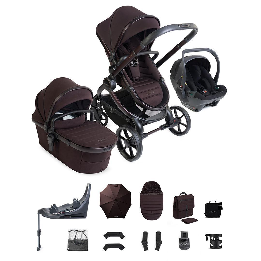 iCandy Peach 8 Editions Complete Bundle with Cocoon 360 and Base-Travel Systems-Coffee Bean- | Natural Baby Shower
