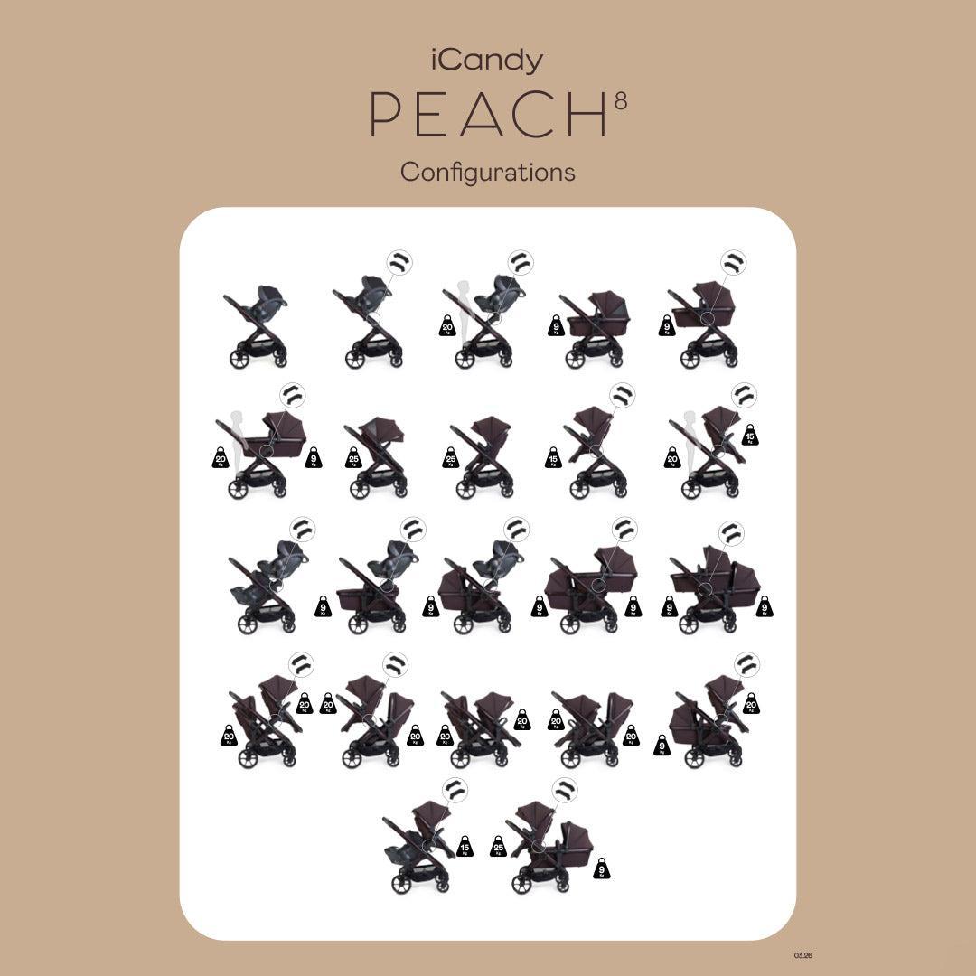 iCandy Peach 8 Double with Cocoon 360 and Base-Travel Systems-Black- | Natural Baby Shower