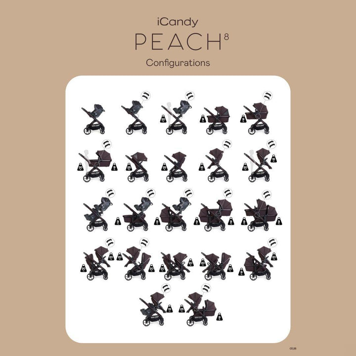 iCandy Peach 8 Double with Cocoon 360 and Base-Travel Systems-Black- | Natural Baby Shower