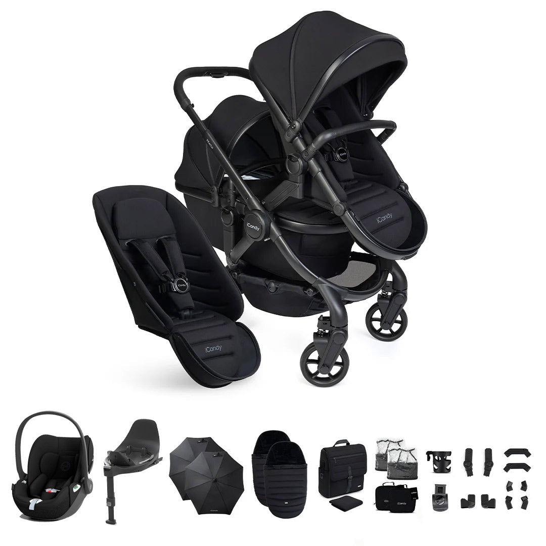 iCandy Peach 8 Double Complete Bundle with CYBEX Cloud T and Base