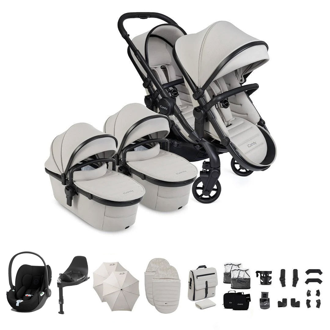 iCandy Peach 8 Twin Complete Bundle with CYBEX Cloud T and Base