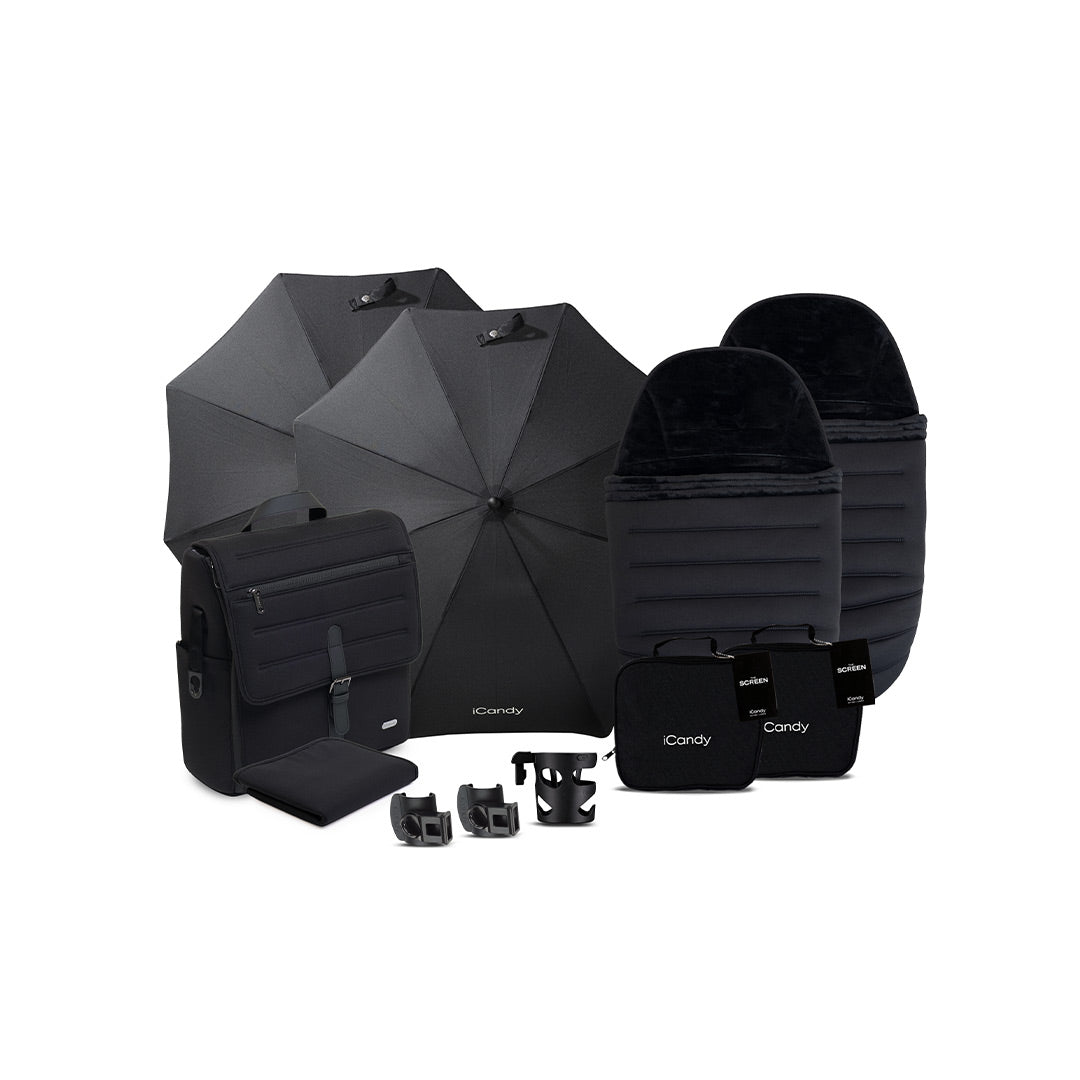 iCandy Peach 8 Double Complete Bundle-Stroller Bundles-Black- | Natural Baby Shower