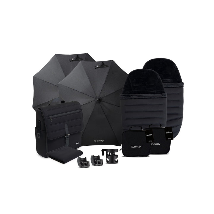 iCandy Peach 8 Double Complete Bundle-Stroller Bundles-Black- | Natural Baby Shower