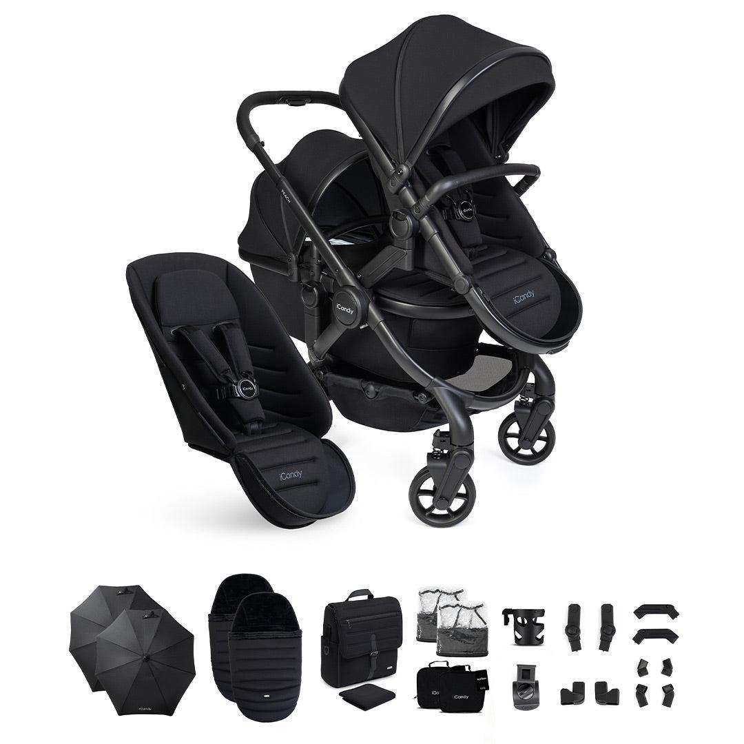 iCandy Peach 8 Double Complete Bundle-Stroller Bundles-Black- | Natural Baby Shower