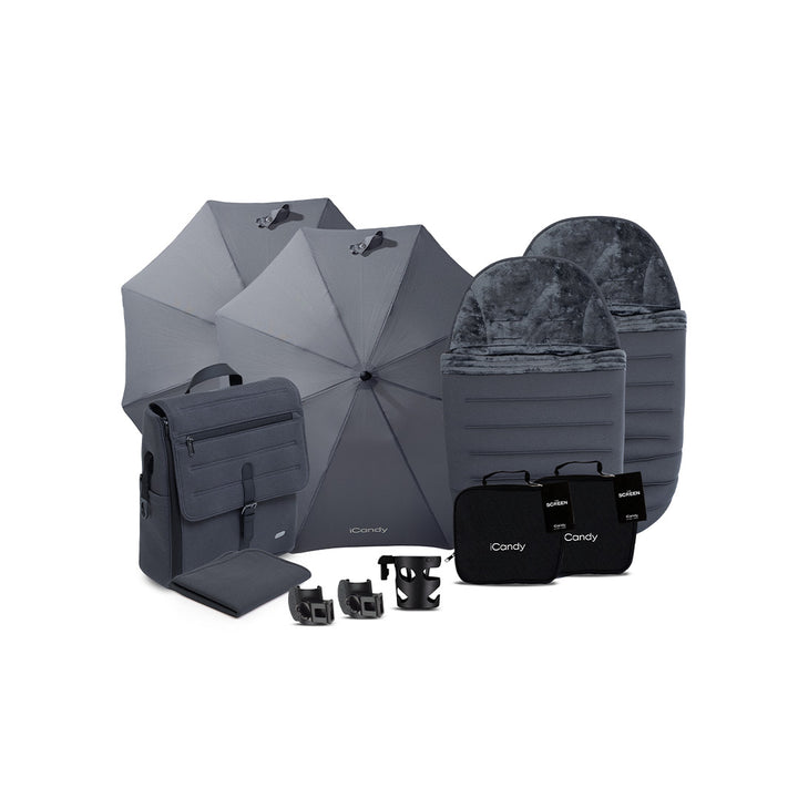 iCandy Peach 8 Double Complete Bundle-Stroller Bundles-Black- | Natural Baby Shower
