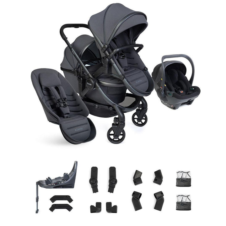 iCandy Peach 8 Double with Cocoon 360 and Base-Travel Systems-Storm Grey- | Natural Baby Shower