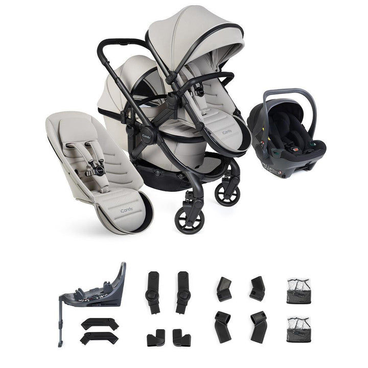 iCandy Peach 8 Double with Cocoon 360 and Base-Travel Systems-Sandstone- | Natural Baby Shower