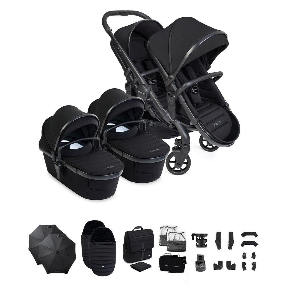 iCandy Peach 8 Twin Complete Bundle-Stroller Bundles-Black- | Natural Baby Shower