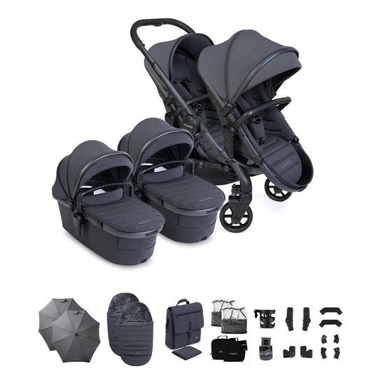 iCandy Peach 8 Twin Complete Bundle-Stroller Bundles-Storm Grey- | Natural Baby Shower