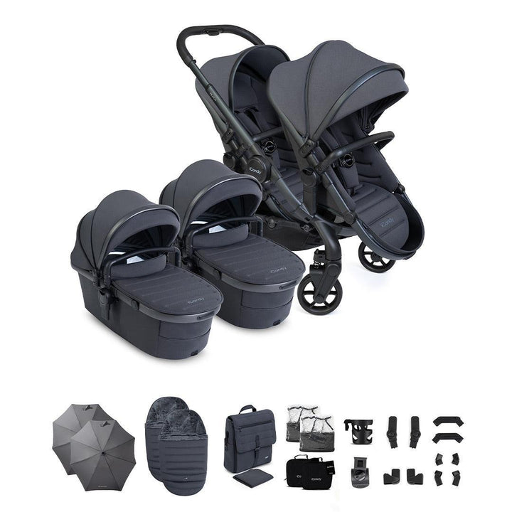 iCandy Peach 8 Twin Complete Bundle-Stroller Bundles-Storm Grey- | Natural Baby Shower