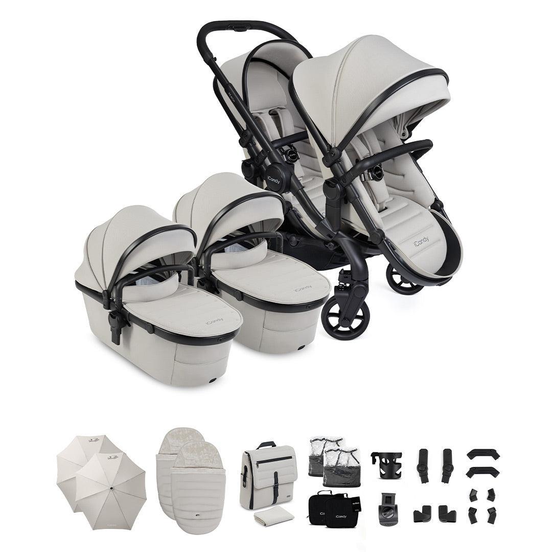 iCandy Peach 8 Twin Complete Bundle-Stroller Bundles-Sandstone- | Natural Baby Shower