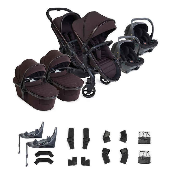iCandy Peach 8 Editions Twin with Cocoon 360 and Base-Travel Systems-Coffee Bean- | Natural Baby Shower