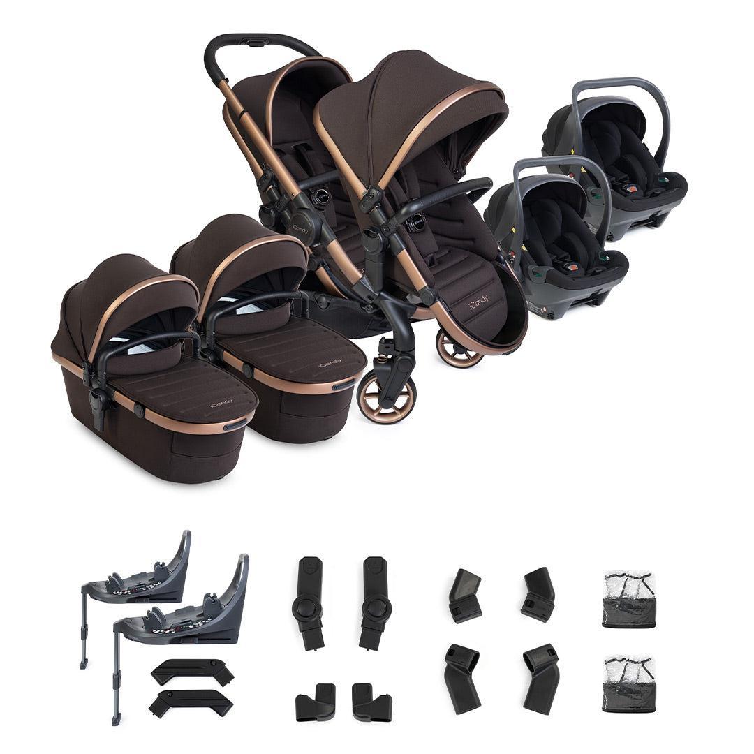 iCandy Peach 8 Editions Twin with Cocoon 360 and Base-Travel Systems-Pecan- | Natural Baby Shower