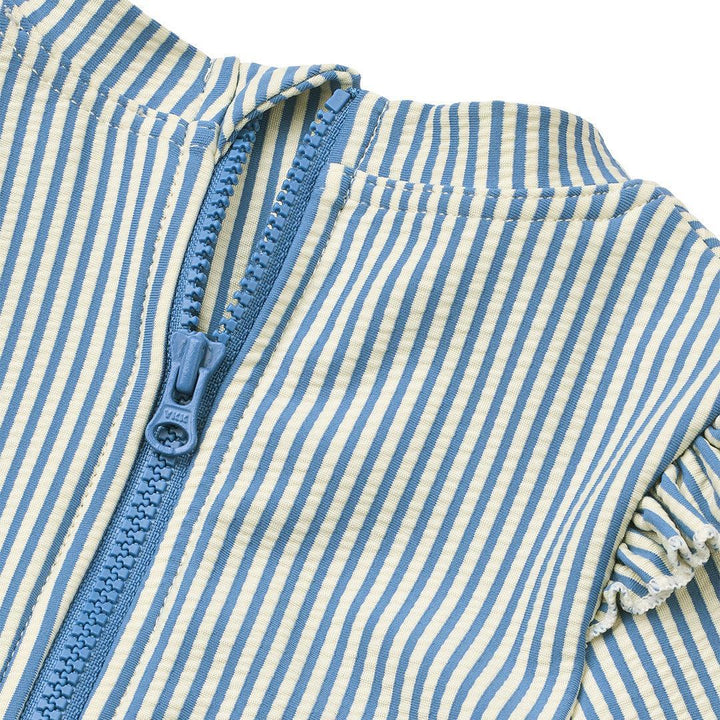 Liewood Sille Baby Seersucker Swimsuit - Riverside / Creme De La Creme-Swimsuits-Riverside / Creme De La Creme-56 | Natural Baby Shower