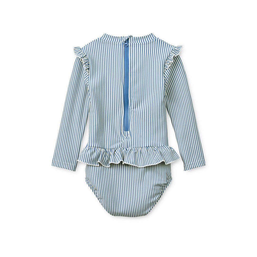 Liewood Sille Baby Seersucker Swimsuit - Riverside / Creme De La Creme-Swimsuits-Riverside / Creme De La Creme-56 | Natural Baby Shower