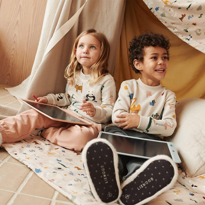 Liewood Zora Magic Drawing Board 10 Inches - Tiger / Beach Blue-Arts + Crafts-Tiger / Beach Blue- | Natural Baby Shower