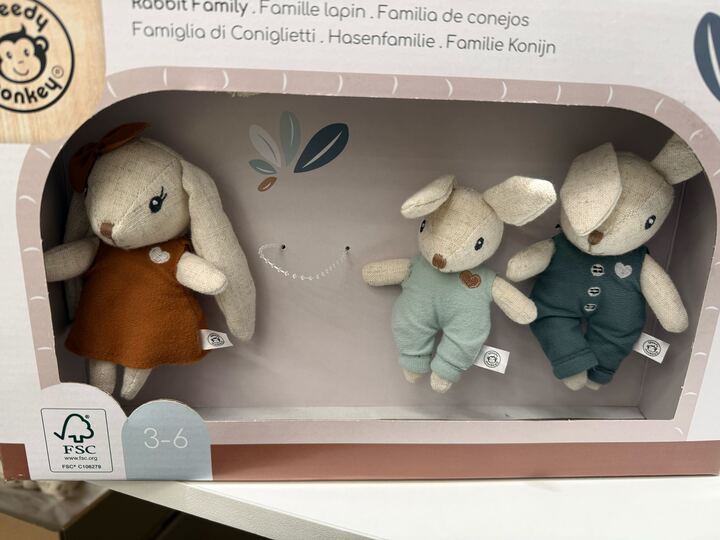 Outlet - Speedy Monkey Rabbit Family Characters-Role Play- | Natural Baby Shower