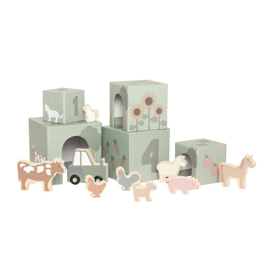Jabadabado Stacking Cubes Farm-Stacking Toys- | Natural Baby Shower