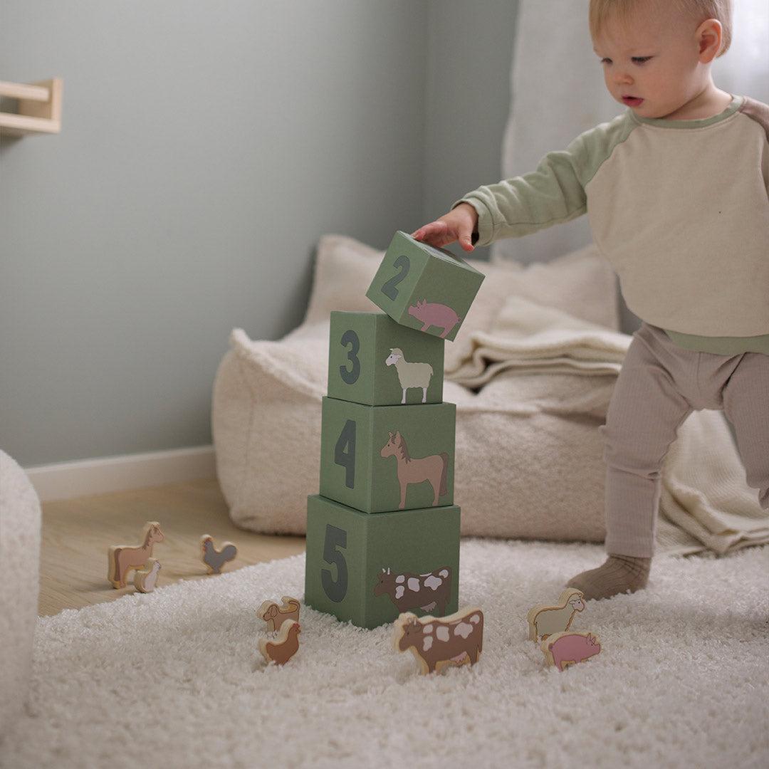 Jabadabado Stacking Cubes Farm-Stacking Toys- | Natural Baby Shower