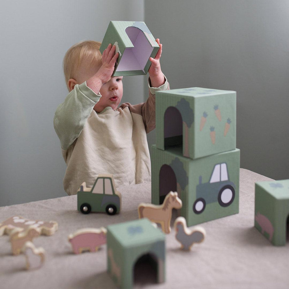 Jabadabado Stacking Cubes Farm-Stacking Toys- | Natural Baby Shower