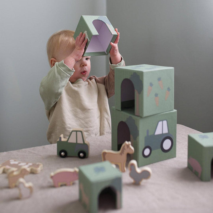 Jabadabado Stacking Cubes Farm-Stacking Toys- | Natural Baby Shower