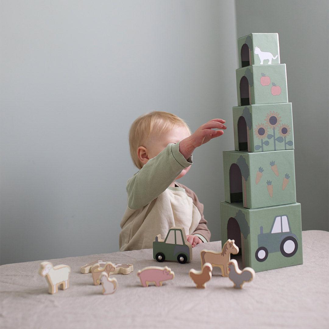 Jabadabado Stacking Cubes Farm-Stacking Toys- | Natural Baby Shower