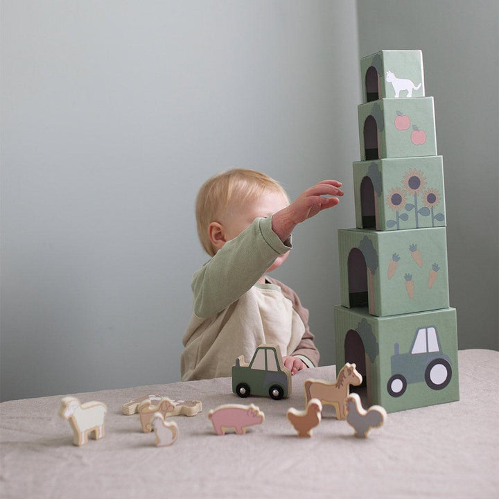 Jabadabado Stacking Cubes Farm-Stacking Toys- | Natural Baby Shower