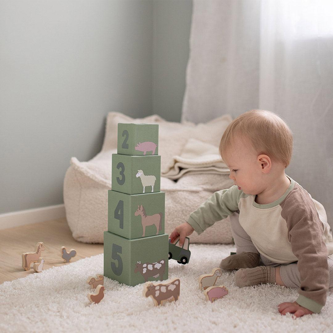 Jabadabado Stacking Cubes Farm-Stacking Toys- | Natural Baby Shower