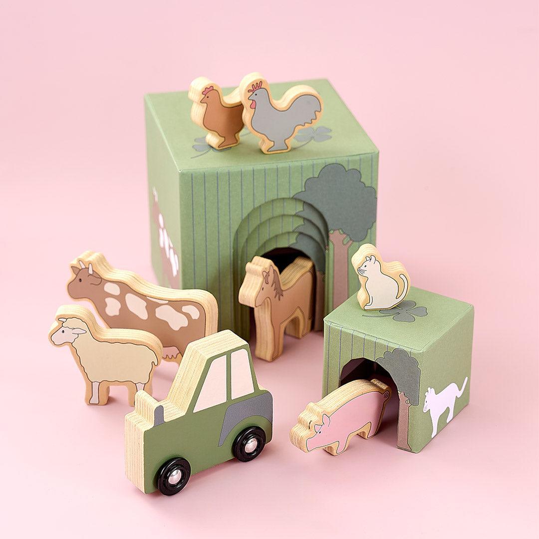 Jabadabado Stacking Cubes Farm-Stacking Toys- | Natural Baby Shower
