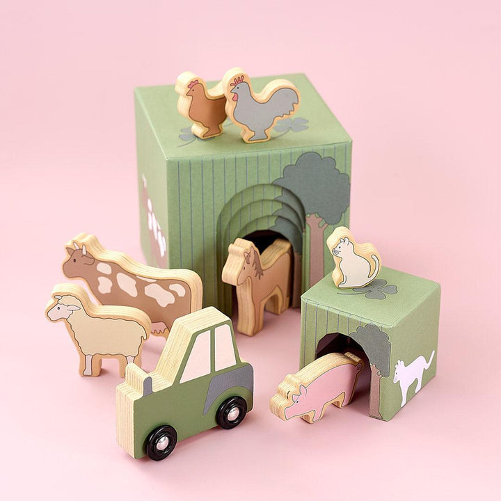 Jabadabado Stacking Cubes Farm-Stacking Toys- | Natural Baby Shower