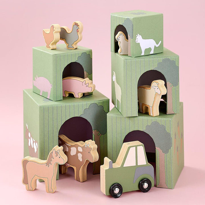 Jabadabado Stacking Cubes Farm-Stacking Toys- | Natural Baby Shower