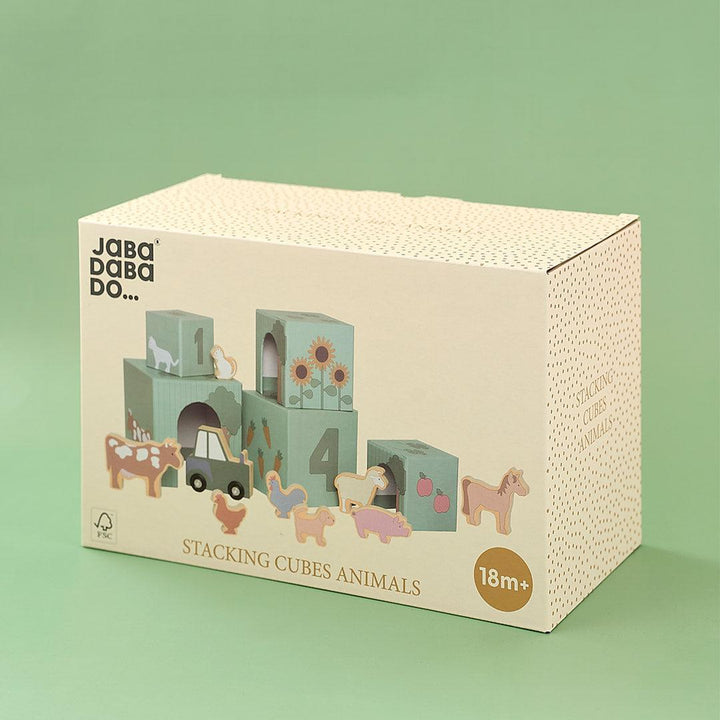 Jabadabado Stacking Cubes Farm-Stacking Toys- | Natural Baby Shower