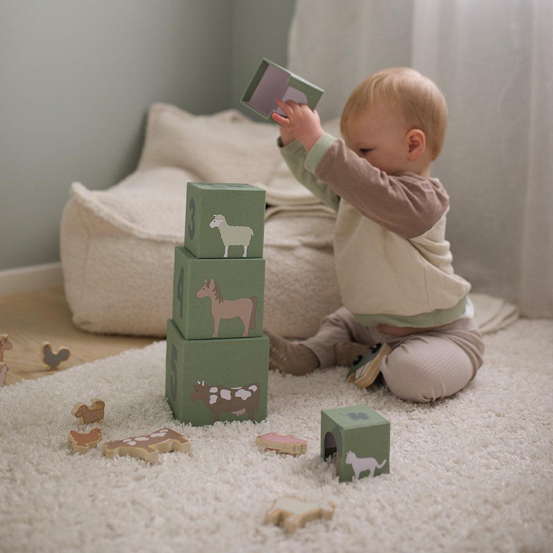 Jabadabado Stacking Cubes Farm-Stacking Toys- | Natural Baby Shower