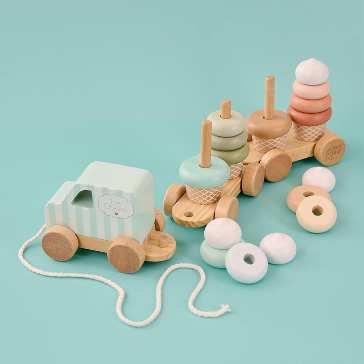 Jabadabado Train With Blocks - Ice Cream-Stacking Toys-Ice Cream- | Natural Baby Shower