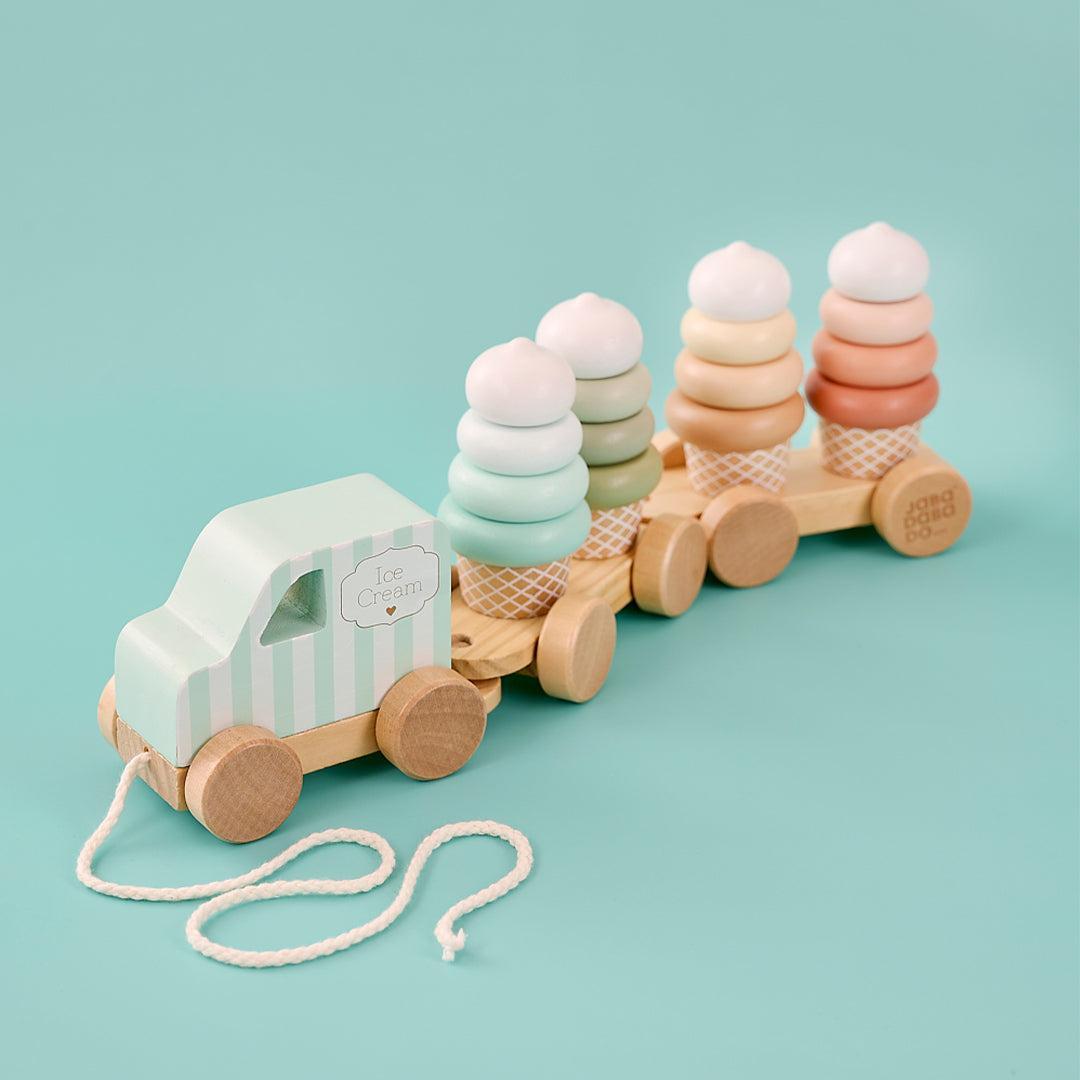 Jabadabado Train With Blocks - Ice Cream-Stacking Toys-Ice Cream- | Natural Baby Shower