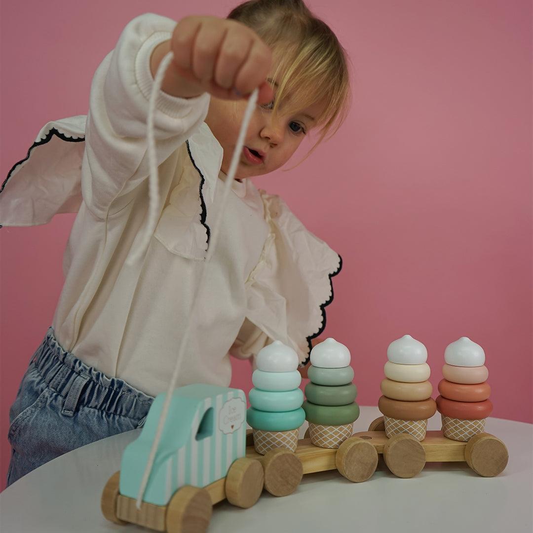 Jabadabado Train With Blocks - Ice Cream-Stacking Toys-Ice Cream- | Natural Baby Shower