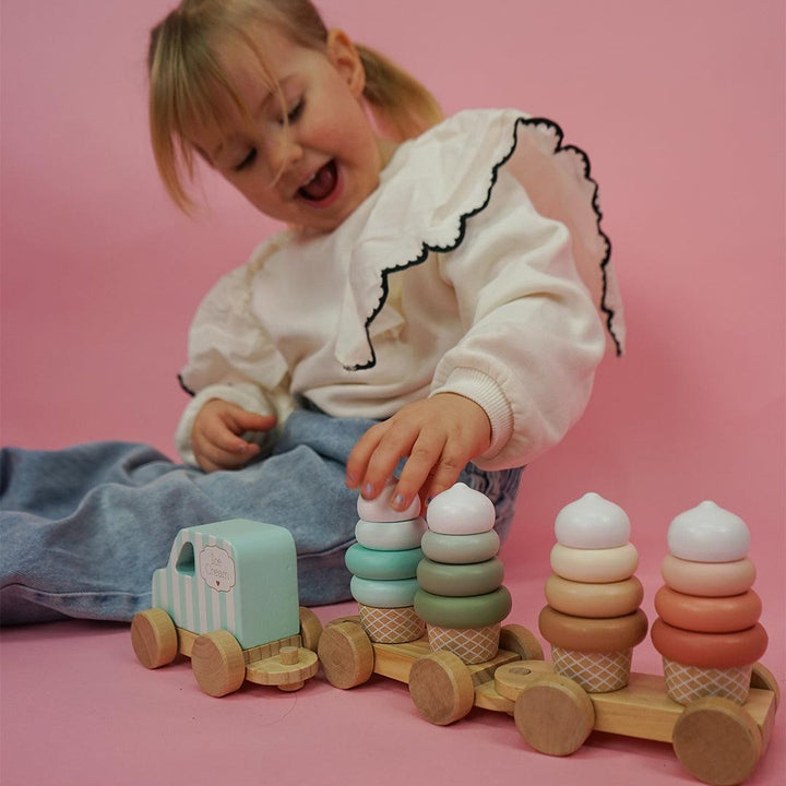 Jabadabado Train With Blocks - Ice Cream-Stacking Toys-Ice Cream- | Natural Baby Shower