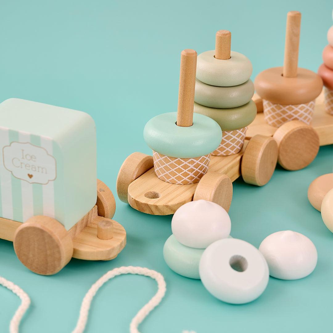 Jabadabado Train With Blocks - Ice Cream-Stacking Toys-Ice Cream- | Natural Baby Shower