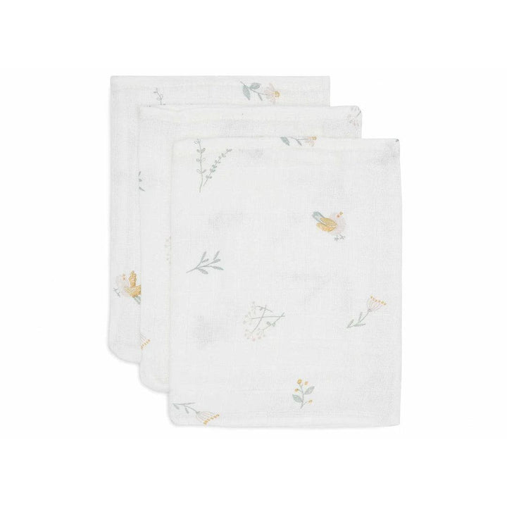 Jollein 3 Pack Washcloth Muslin 15x20cm - Lovely Birds-Washcloths-Lovely Birds- | Natural Baby Shower