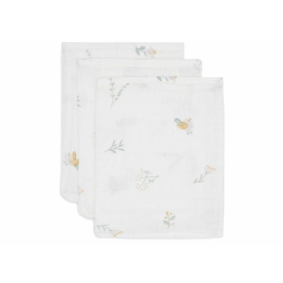 Jollein 3 Pack Washcloth Muslin 15x20cm - Lovely Birds-Washcloths-Lovely Birds- | Natural Baby Shower