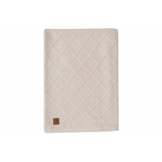 Jollein Check Knit Fleece Blanket - Oatmeal/Teddy-Blankets-Oatmeal/Teddy- | Natural Baby Shower