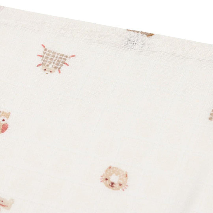 Jollein 3 Pack Muslin Cloth 70x70cm - Animal Friends-Muslin Squares-Animal Friends- | Natural Baby Shower