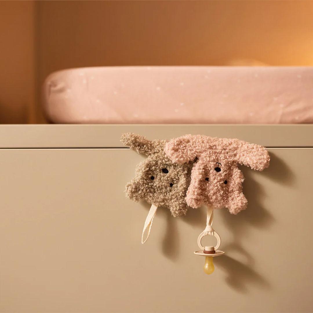 Jollein Teddy Bear Pacifier Cloth - Wild Rose-Pacifier Cloths-Wild Rose- | Natural Baby Shower