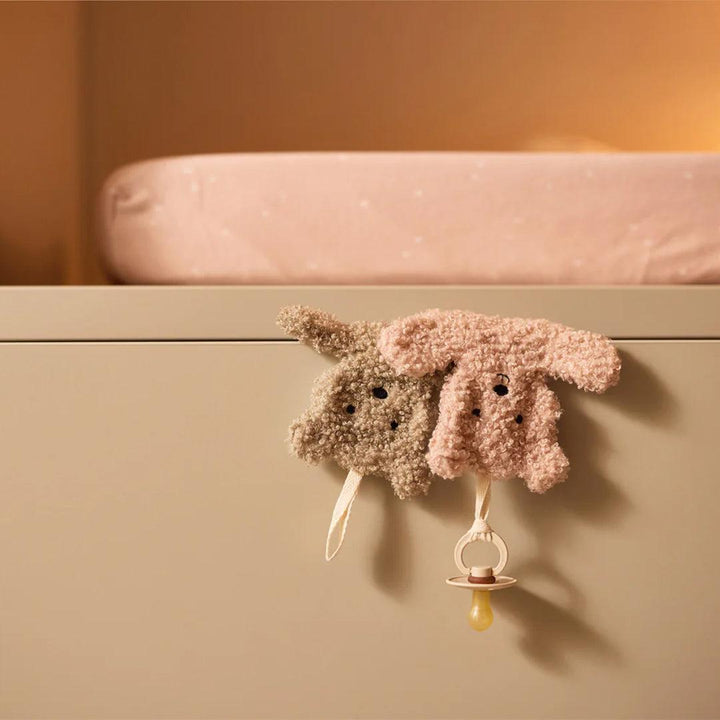 Jollein Teddy Bear Pacifier Cloth - Wild Rose-Pacifier Cloths-Wild Rose- | Natural Baby Shower