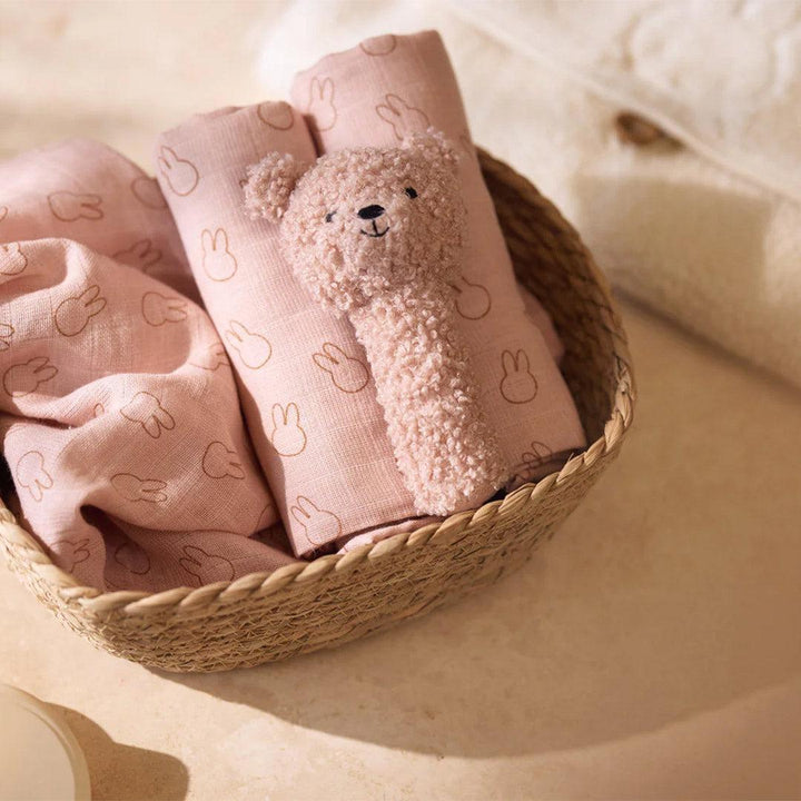 Jollein Teddy Bear Rattle - Wild Rose-Rattles-Wild Rose- | Natural Baby Shower