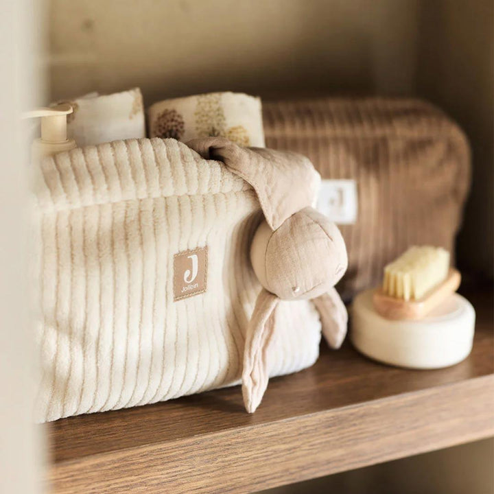 Jollein Stroller Pouch Cloudy Rib - Oatmeal-Mini Bags-Oatmeal- | Natural Baby Shower