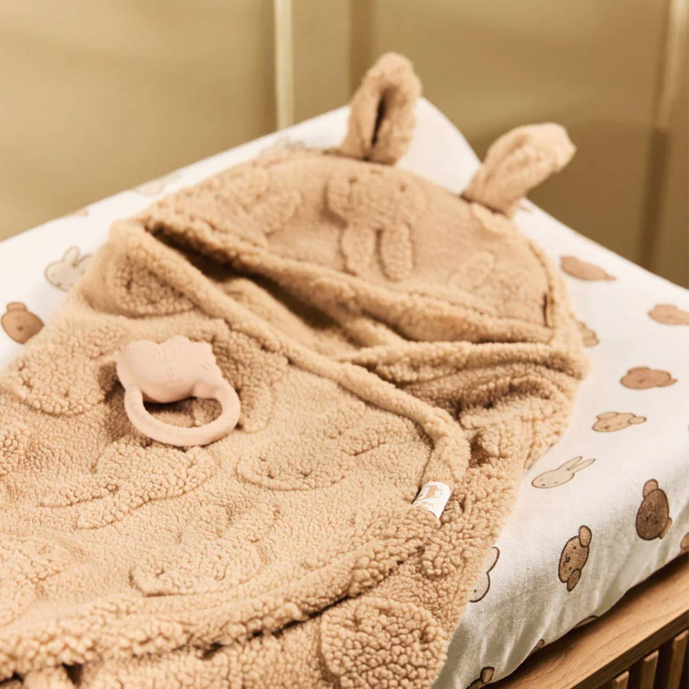 Jollein Swaddling Wrap Blanket Miffy Jacquard Teddy - Biscuit-Swaddling Wraps-Biscuit- | Natural Baby Shower