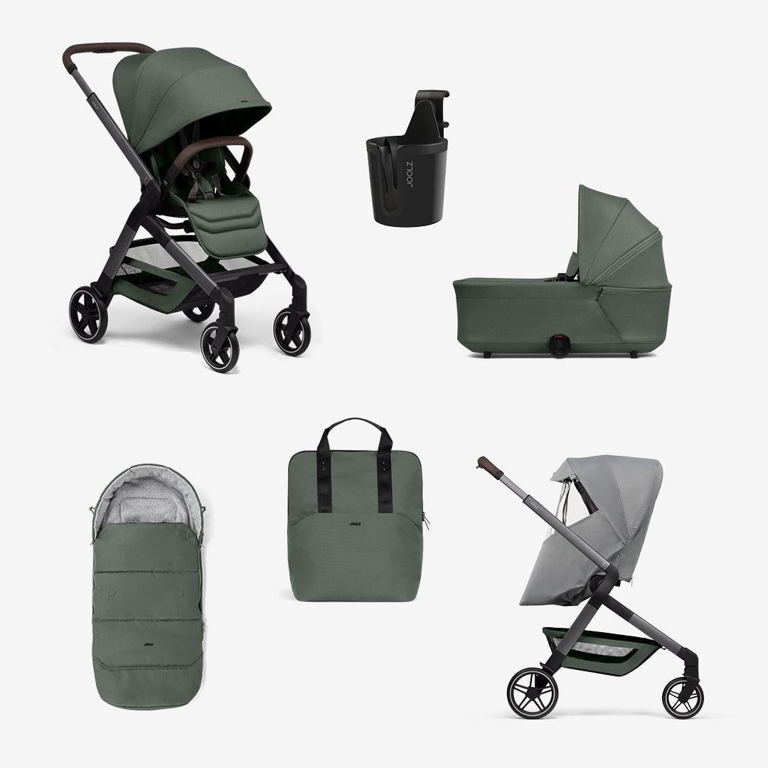 Joolz Hub2 Essential Newborn Bundle-Strollers-Forest Green- | Natural Baby Shower