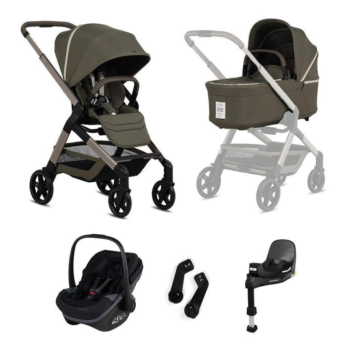 Joolz Hub2 Special Edition Pebble Slide Pro Travel System-Strollers-Olive Green-With FamilyFix 360 Pro Base | Natural Baby Shower