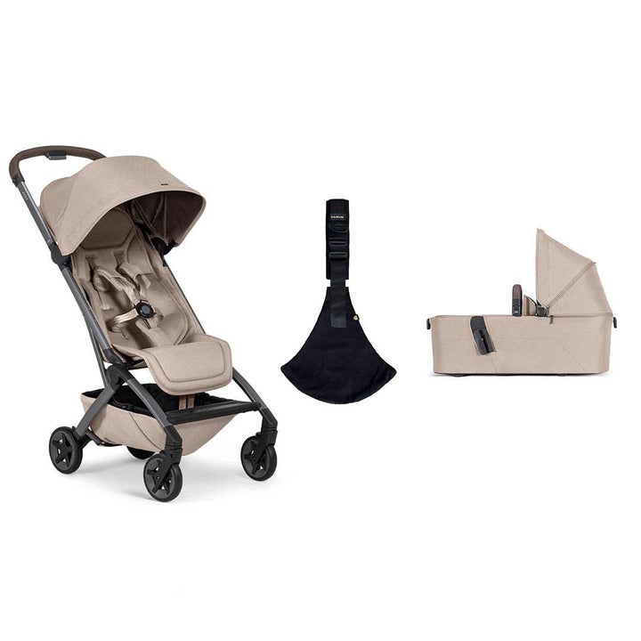 Joolz Aer2 Compact Stroller & Wildride Carrier - Sandy Taupe-Strollers-Sandy Taupe-With Cot | Natural Baby Shower